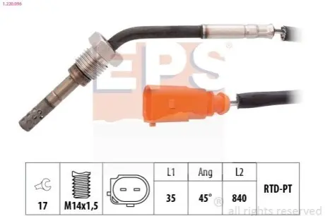 VW датчик температури ВГ Polo, SKODA, 1,4-1,9TDI EPS 1.220.096 Купити в Україні