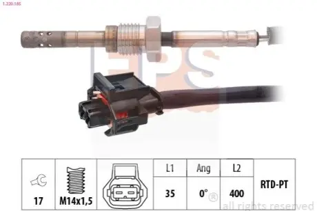 OPEL датчик температури ВГ Antara 2,0CDTi -11, CHEVROLET Captiva 2,0D 06 EPS 1.220.185 Купити в Україні