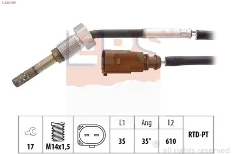 MITSUBISHI датчик температури ВГ Grandis 2,0DI-D -10 EPS 1.220.199 Купити в Україні