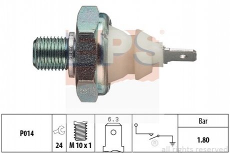 Датчик тиску оливи Audi/VW 1,8 bar EPS 1.800.045 (фото 1)