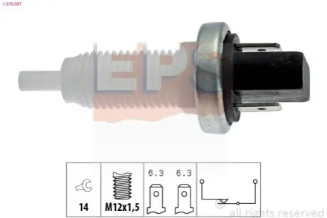 ALFA ROMEO Выключатель STOP-сигналов 33 83-95 (2-х конт.) EPS 1.810.001 Купить в Украине