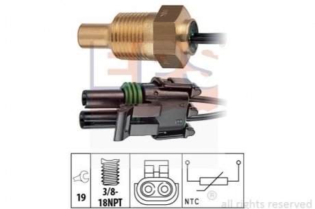 RENAULT Датчик температуры воды 19/21 1,7 -95. EPS 1.830.307