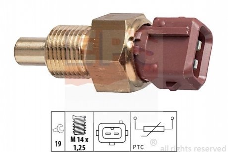 Датчик температури охол. рід. Citroen, Fiat, Peugeot 1.0-1.9TD 07.92- EPS 1830308 (фото 1)