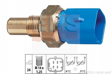 Датчик температури води Peugeot 206/Expert/Partner 1.1-2.0 96- EPS 1.830.320 (фото 1)