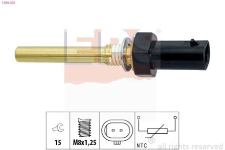 Датчик температури охолодж. рідини Opel Astra K 1.5CRDI 19-/Insignia B 1.5CDTi/2.0CDTi 20- EPS 1.830.402