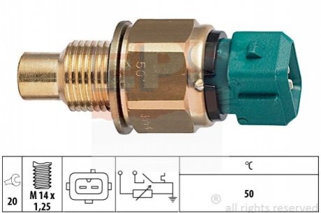 Датчик температуры охлаж. жидкости CITROEN/ FIAT/ PEUGEOT 1,9D-2,0HDi 98- EPS 1830554 (фото 1)
