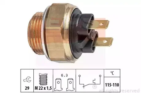 Датчик включення вентилятора (115-110°C) MB Vito 96-03 /Land Rover /Saab 900 88- EPS 1.850.135