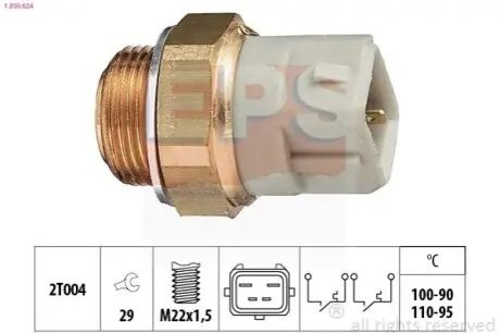 Переключатель вентиля. 2-х скор. Ford CVH 90- 100-90°C,110-95°C EPS 1.850.624 Купить в Украине