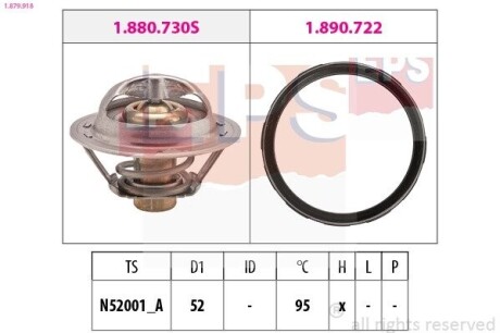 RENAULT Термостат 95 °C з прокладкою ліворуч KOLEOS II (HC_) 2.0 TCe 16- EPS 1.879.918 (фото 1)