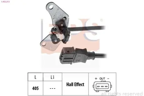 Фото Датчик положення розподільного валу Fiat Doblo 1.6 16V 01- EPS (1.953.213) зображення 1