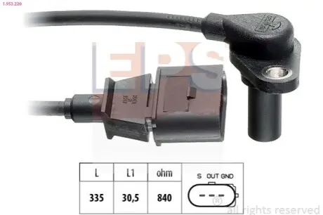 Датчик кількості обертів, автоматична коробка передач EPS 1.953.220 Купити в Україні