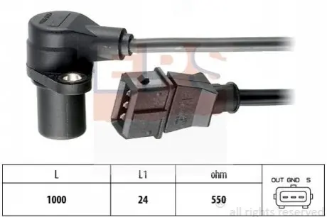 Датчик коленвала Opel Frontera B 98-/Daewoe Nubira 97-/Chevrolet Captiva 06- EPS 1.953.228 Купить в Украине