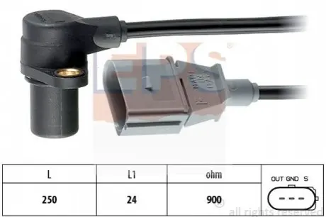 Датчик положеня к/валу VAG 2.0 95-10, 1.8T 20V 97-10, 2.0FSI 03-, 3.0 V6 TDI 04-10 EPS 1.953.254 Купить в Украине