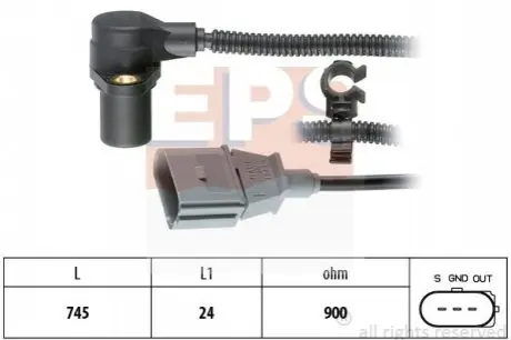 Датчик положения коленвала Audi A4/Seat Exeo/VW Passat 98- EPS 1.953.267 Купить в Украине