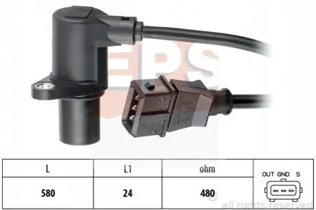 Датчик положення колінвалу Audi 1.8T/VW Passat B4 1.6/1.8i 96-00 EPS 1.953.297 Купити в Україні