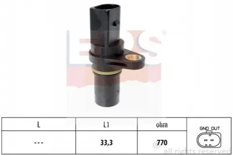 Датчик положення колінвалу Audi A3/A4/A5/Q5/ Skoda Octavia/VW Passat 1.8-2.0 TSI 04 EPS 1.953.640 Купити в Україні