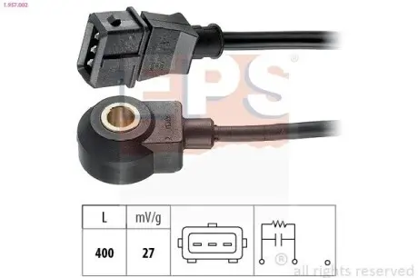 Датчик детонації Hyundai Accent 1.3/1.3i 12V/1.5i 16V 94-00 EPS 1.957.002 Купити в Україні