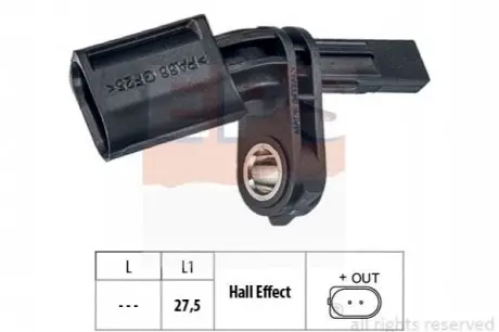 FORD датчик ABS передн.C-Max,Focus II,Galaxy,Kuga,Mondeo IV,Mazda 3,5,Volvo 03- EPS 1.960.005 Купить в Украине