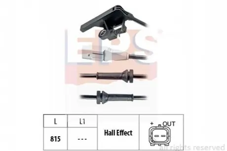 Датчик ABS передн. С3 ||, C3 Picasso, C4 Cactus, DS3 EPS 1.960.025 Купить в Украине