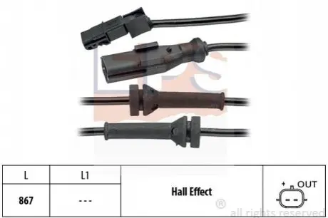 Датчик ABS (задній) Renault Megane II/Scenic II 1.5-2.0 dCi 02 EPS 1.960.053 Купити в Україні