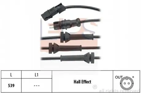 Фото Датчик ABS (передній) Renault Megane II/Scenic II 02- EPS (1960054) зображення 1