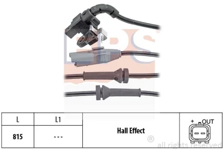 Датчик ABS задн Citroen C4, C4 I, C4 II, Ds4 Peugeot 307, 308, 1.2-2.0D 11.03- EPS 1960063