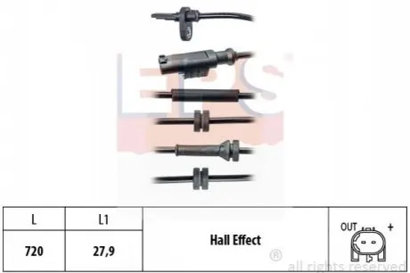 Датчик ABS (задній) Fiat 500L 12 EPS 1.960.139 Купити в Україні