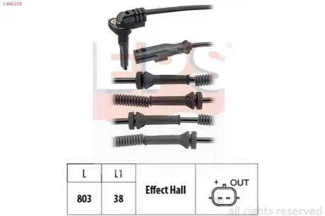 Фото Датчик ABS (передній) Renault Trafic III 14- EPS (1.960.219) зображення 1