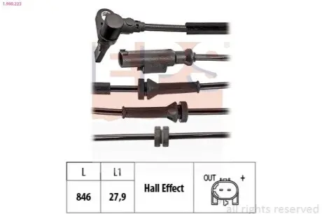 Фото FIAT датчик ABS передн. прав./лів. Tipo 16- EPS (1.960.223) зображення 1