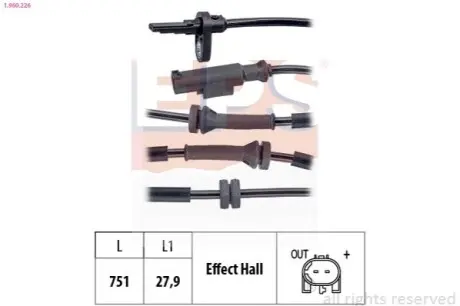 Фото FIAT Датчик ABS зад. прав./лів. Tipo 16- EPS (1.960.226) зображення 1