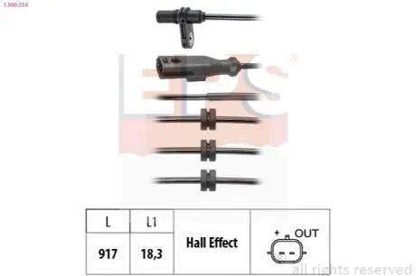 RENAULT Датчик ABS CAPTUR II (HF_) Blue dCi 1.5 20 EPS 1.960.254 Купити в Україні