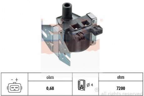 Катушка зажигания Opel Kadett/Omega A1,8/2,0 OHC 90- 2,4/2,6/3,0 CIH 90- EPS 1.970.192 (фото 1)