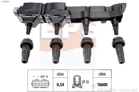 Котушка запалювання Citroen Berlingo/Peugeot Partner 1.6 08 EPS 1.970.407 Купити в Україні