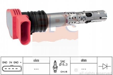 VW Котушка запалювання Audi A4/6/8 2.0/3.0 00- EPS 1.970.436 (фото 1)