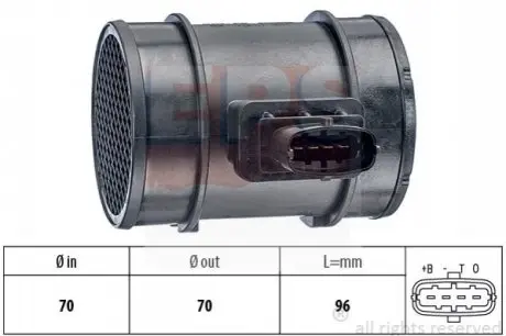 Витратомір повітря Fiat Doblo 1.9JTD 01- EPS 1.991.276 Купити в Україні