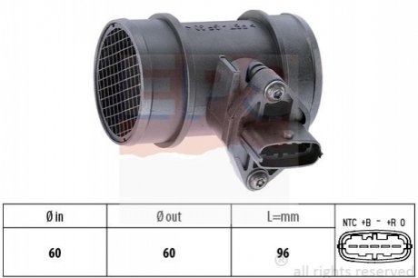 Расходомер воздуха Fiat Doblo 1.4i 16V 04- EPS 1.991.285 (фото 1)