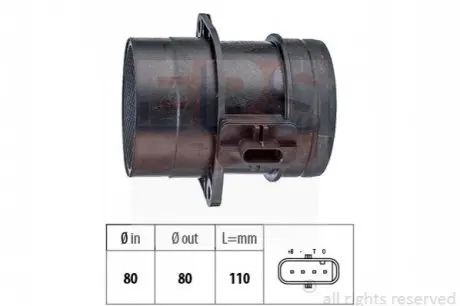 Фото Витратомір повітря VW T5 2.0TDI/Caddy 2.0TDI/Crafter 2.0TDI 10- EPS (1991446) зображення 1