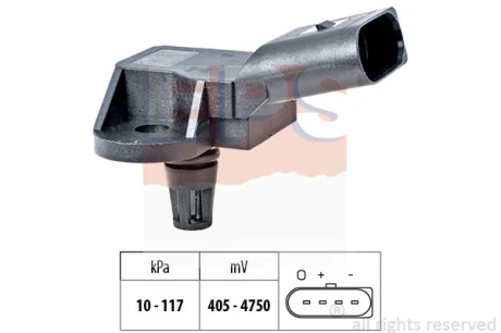 Датчик давления воздуха во впускном коллекторе Audi A4/A6/Q5/Q7 Skoda Fabia/Octavia VW Golf/Passat 07- EPS 1993157