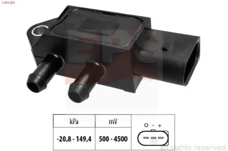 VW Датчик тиску ВГ PASSAT ALLTRACK B8 Variant 2.0 15-, TIGUAN 2.0 16 EPS 1.993.401