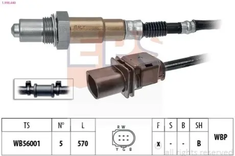 Лямбда зонд VW Passat/Touran 1.4TSI EcoFuel 09-14 EPS 1.998.440 Купити в Україні