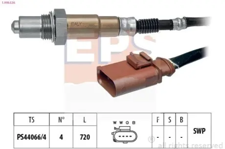 VW Лямбда-зонд CADDY 1.4 15 EPS 1.998.536 Купити в Україні