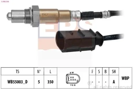 DB Лямбда-зонд G-CLASS (W463) G 350 CDI 11-15, M-CLASS (W164) ML 280 CDI 4-matic 05-09 EPS 1.998.544 Купити в Україні