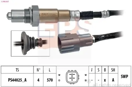 TOYOTA Лямбда-зонд PRIUS Liftback 1.5 Hybrid 03-09, YARIS 1.33 08-11 EPS 1.998.607 Купити в Україні