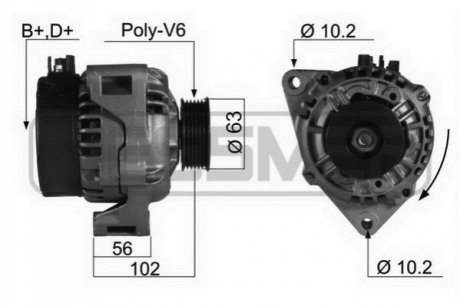 Генератор Citroen Berlingo/Berlingo First 1.9 D -03/Fiat Scudo 1.9 -06 ERA 210096A