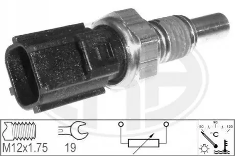 Датчик температури охолоджуючої рідини Ford Focus 1.4/1.6 98-07 ((M12x1.75) (чорний) ERA 330584