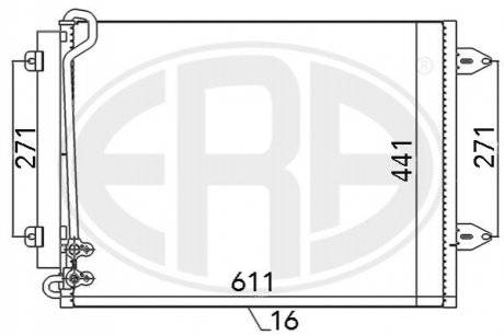 Радіатор кондиціонера - (3C0820411C, 3C0820411E, 3C0820411G) ERA 667044