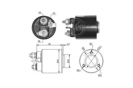 Реле стартера втягуюче (12V) Citroen Berlingo 1.8-2.0 D/HDI 96-11/Suzuki Vitara 1.9 D 95-99 ERA ZM492