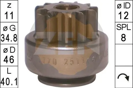 Фото 1 — Бендікс стартера ERA (ZN1770) Фото Бендікс стартера ERA (ZN1770) зображення 1