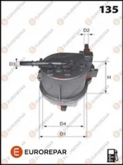 Фільтр паливний Citroen Nemo 1.4HDI 08-/ Peugeot 206 1.4HDI 01 EUROREPAR 1611658680 Купити в Україні