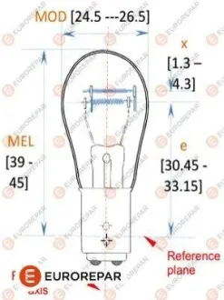 Автолампа P21/5W 12V 21/5W BAY15d Pure Light EUROREPAR 1616431380 Купити в Україні